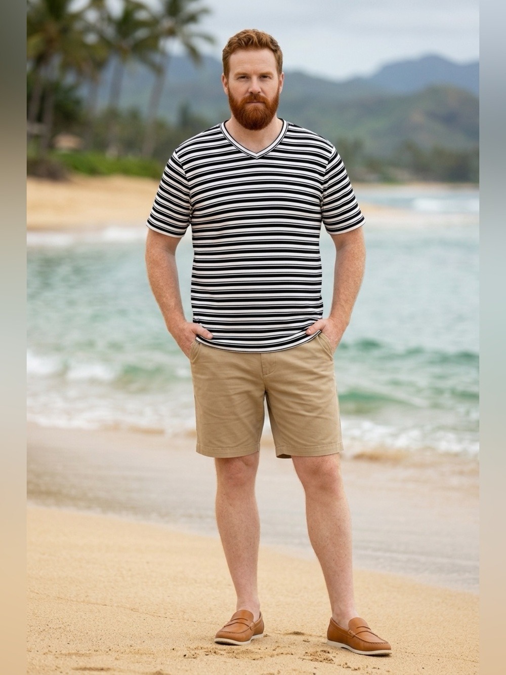GAP Premium Cotton Terry Cloth Polo Shirt XL Striped Blue White
